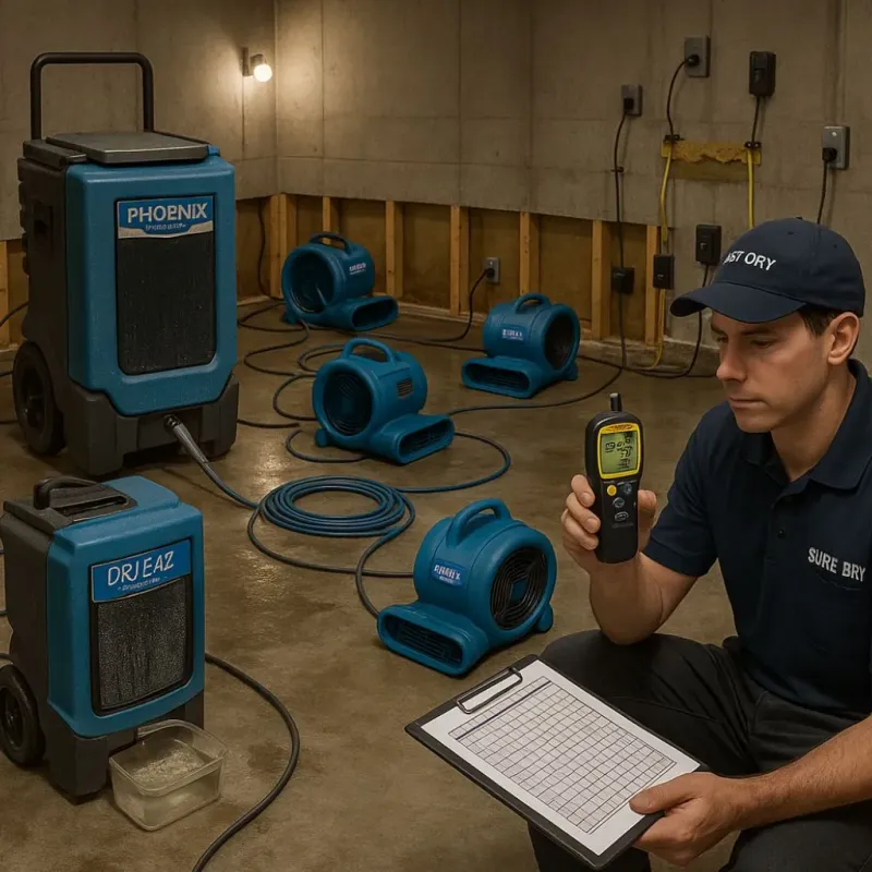 Structural Drying and Dehumidification process in Powell, OH